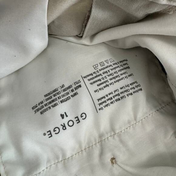 George Boys Adjustable Waist Light Khaki Pants Size 14 w/ Pockets School Uniform - Picture 5 of 6